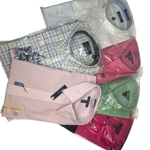 Classic Men's‎ Bundle Dress Shirts 16-16.5 NWT Chaps Croft Barrow pink white